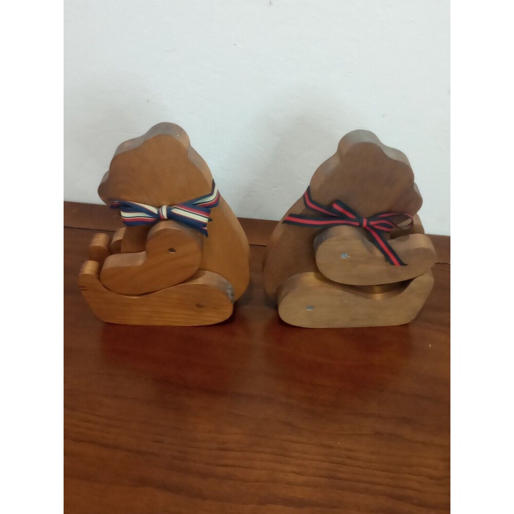 Wooden Bear Book Ends/Decorations